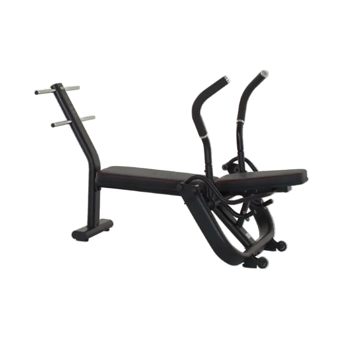 An Ab Crunch Bench from Inspire Fitness designed for strength training of obliques, abdominals, and back. It includes pads for support and a weight horn for resistance.