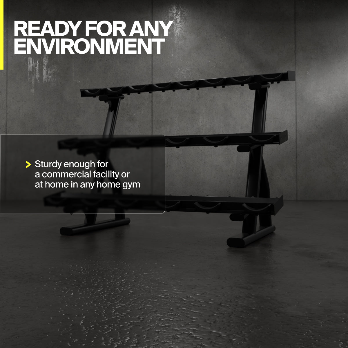 Centr x HYROX dumbbell rack for commercial or home training spaces