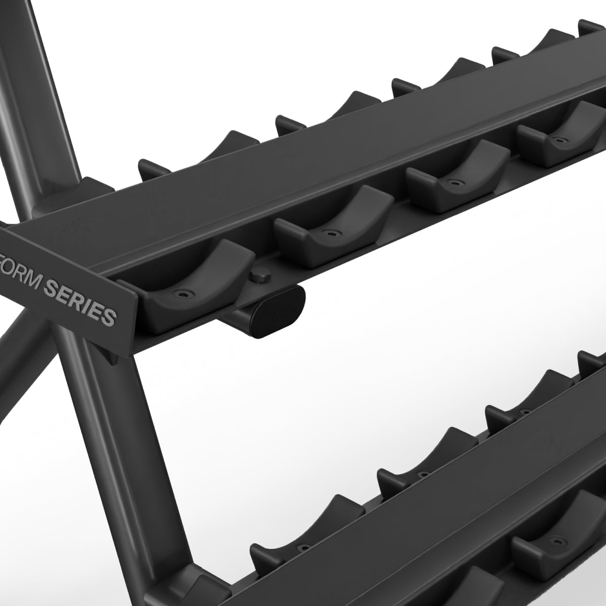 Centr x HYROX 15-pair rack, close-up of saddle supports
