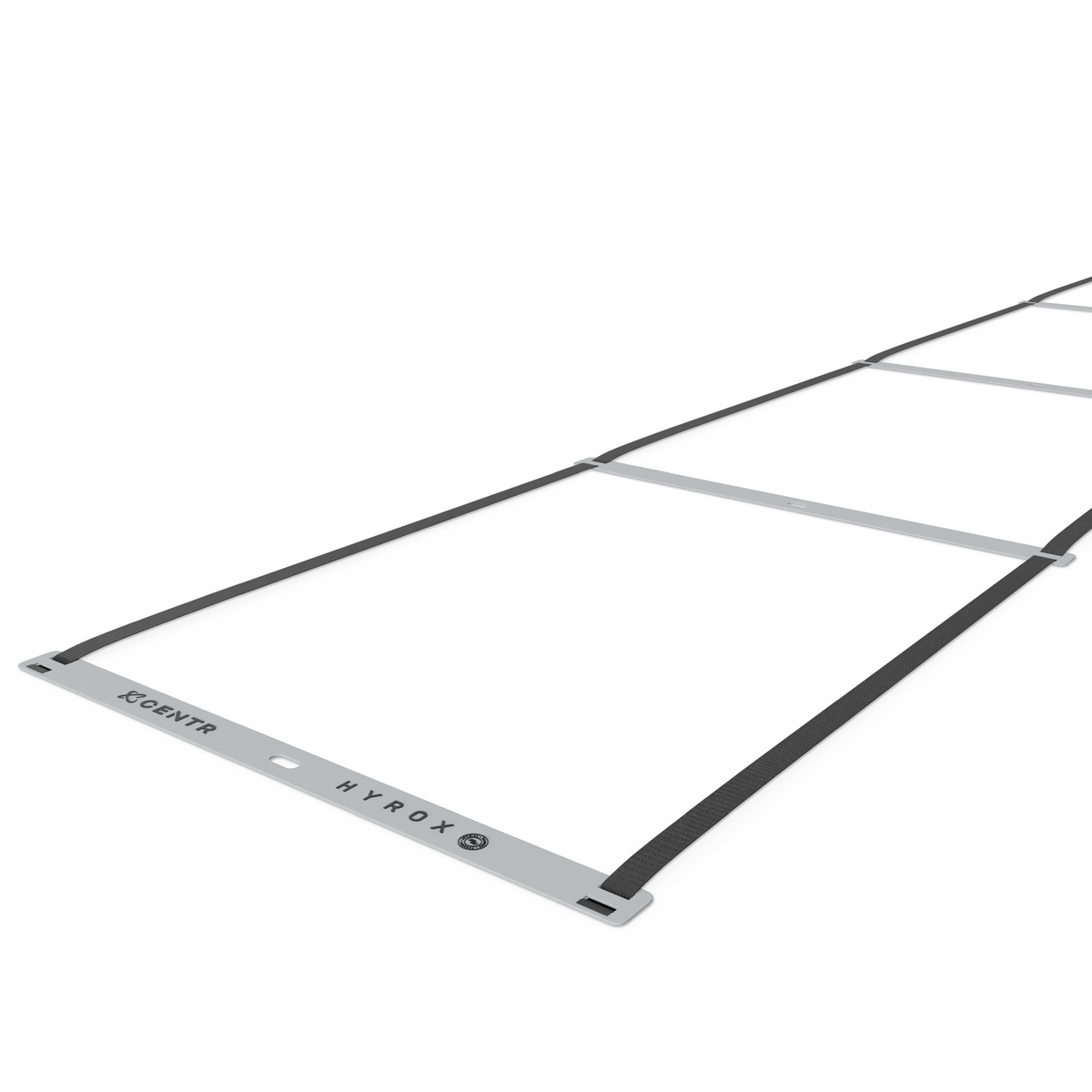 Close view of a rung and straps on the Centr x HYROX agility ladder