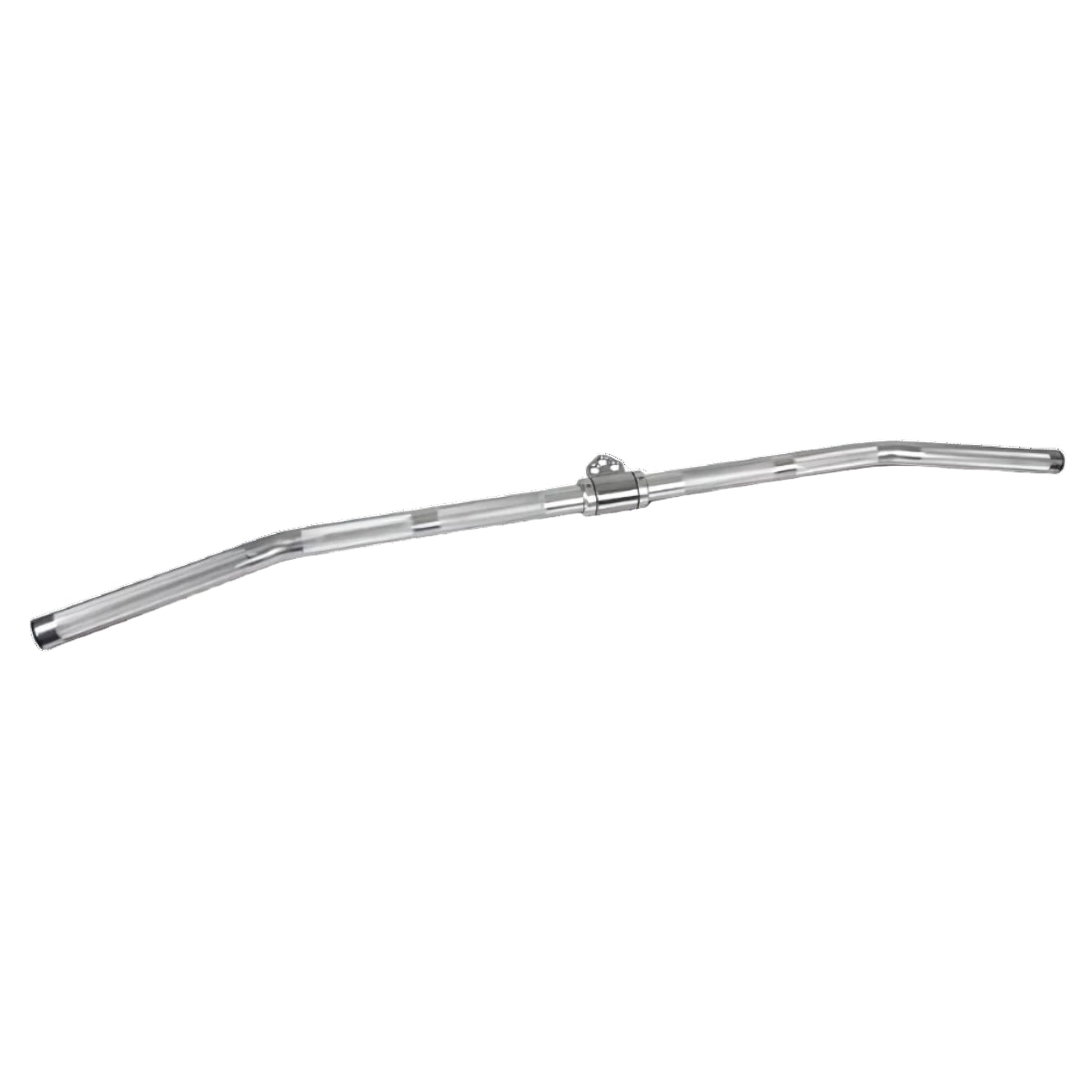 Un accesoriu bară lat din aluminiu, de culoare argintie, pentru utilizare cu un antrenor funcțional, având un mâner zimțat pentru prindere sigură.