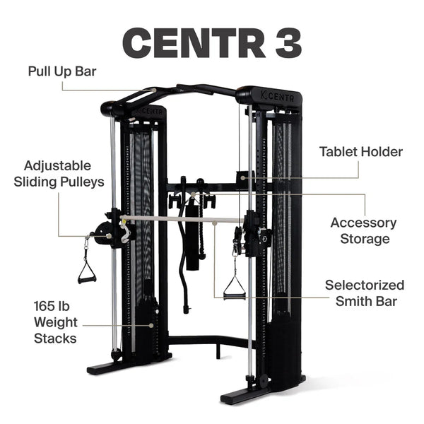 Centr 3 Home Gym Functioneel Trainer met Selectorized Smith Bar