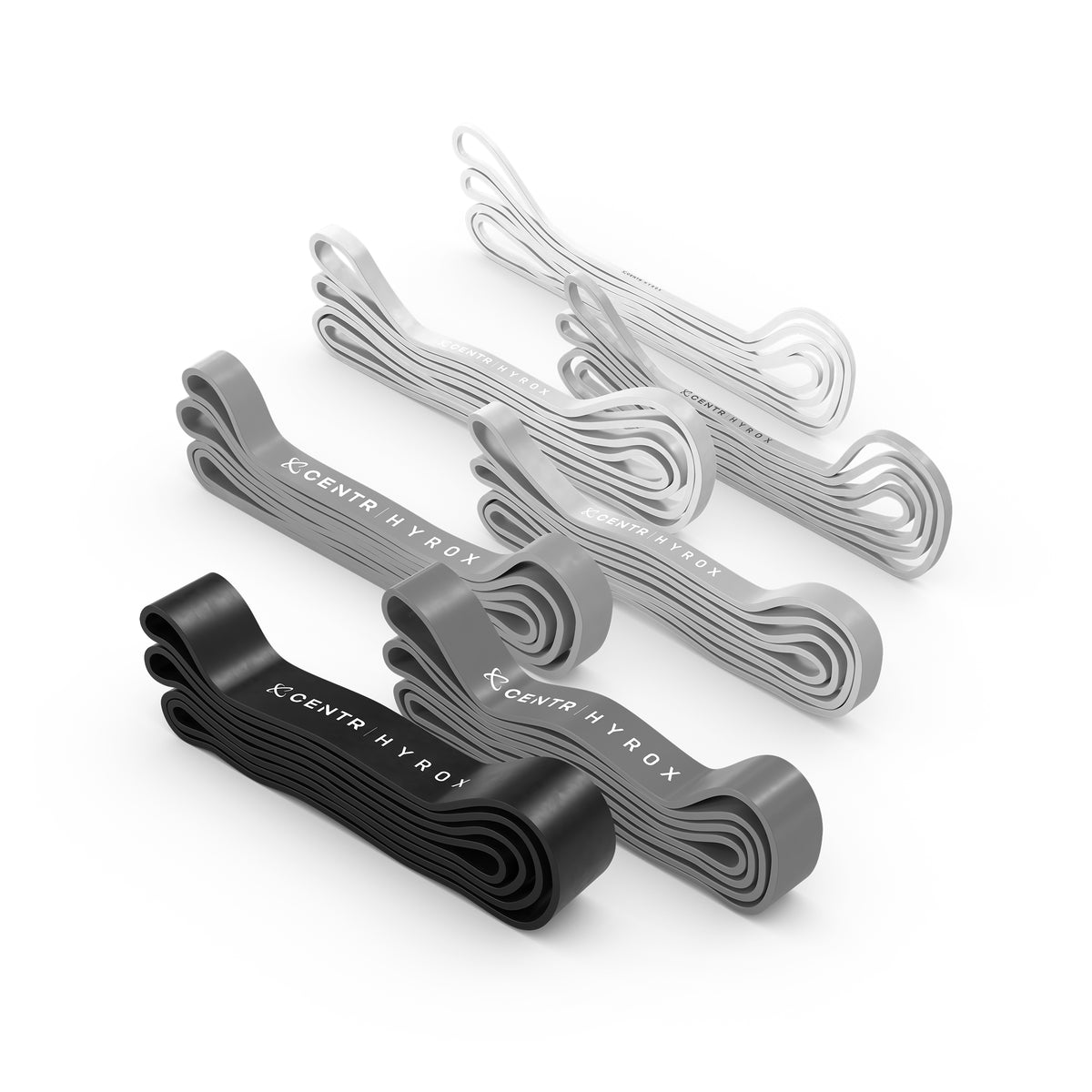 Centr x HYROX Perform Series latex resistance bands - all seven resistance levels group product photo