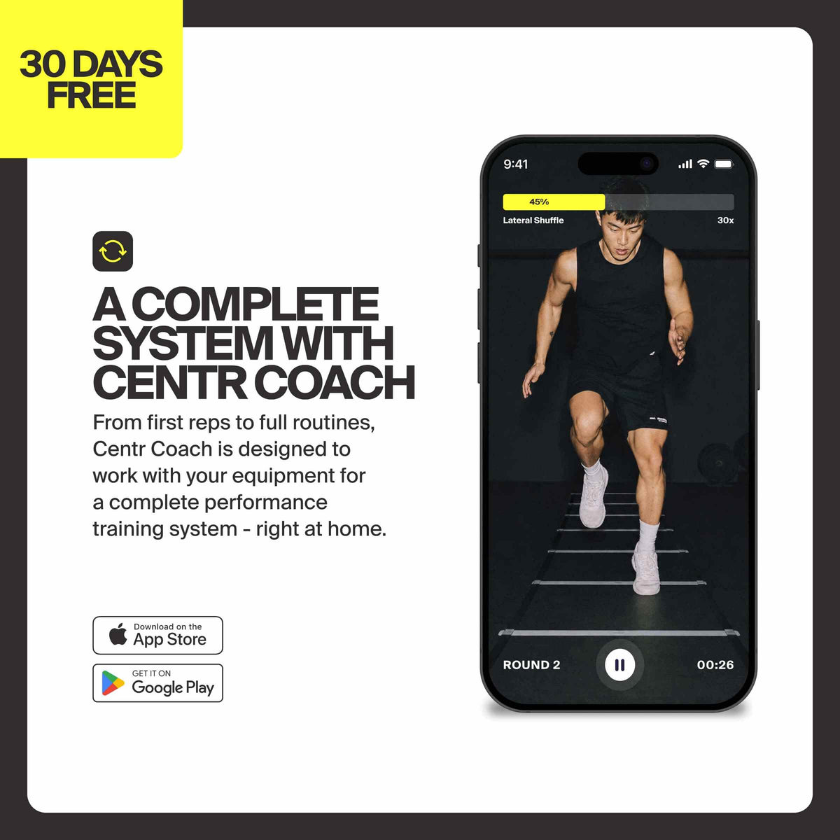Centr Coach training trial graphic for the agility ladder
