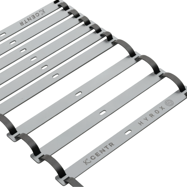 Folded Centr x HYROX agility ladder with twelve rungs