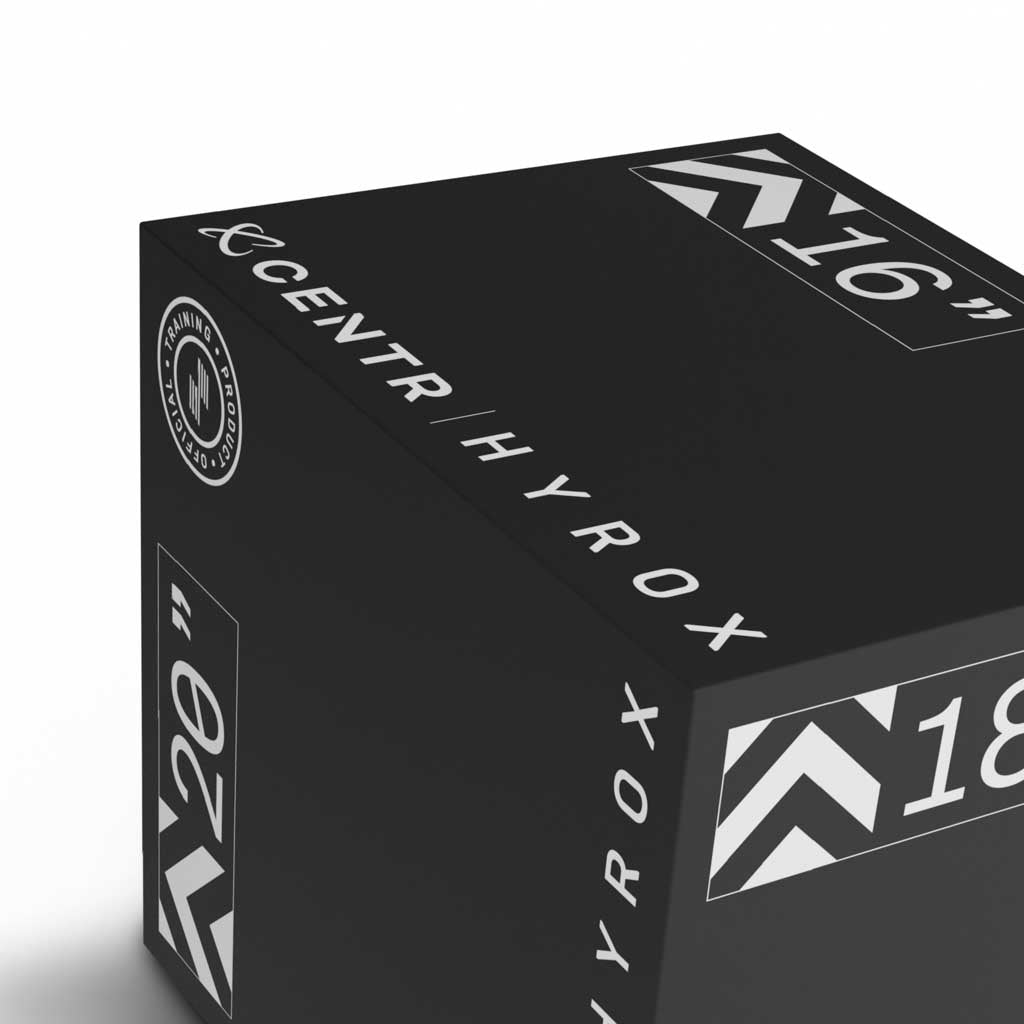 Height markings on the compact Centr x HYROX foam plyo box