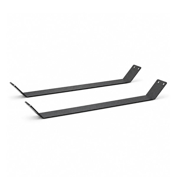 Zwei schwarze Centr x HYROX Replaceable Sled Blades mit hochgezogenen Enden und Befestigungslöchern