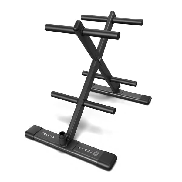 Centr x HYROX Olympic plate tree, opposite angled view